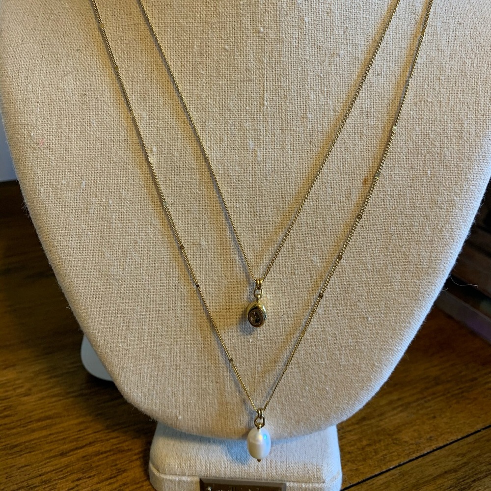 Stella & Dot Double Pearl Pendant